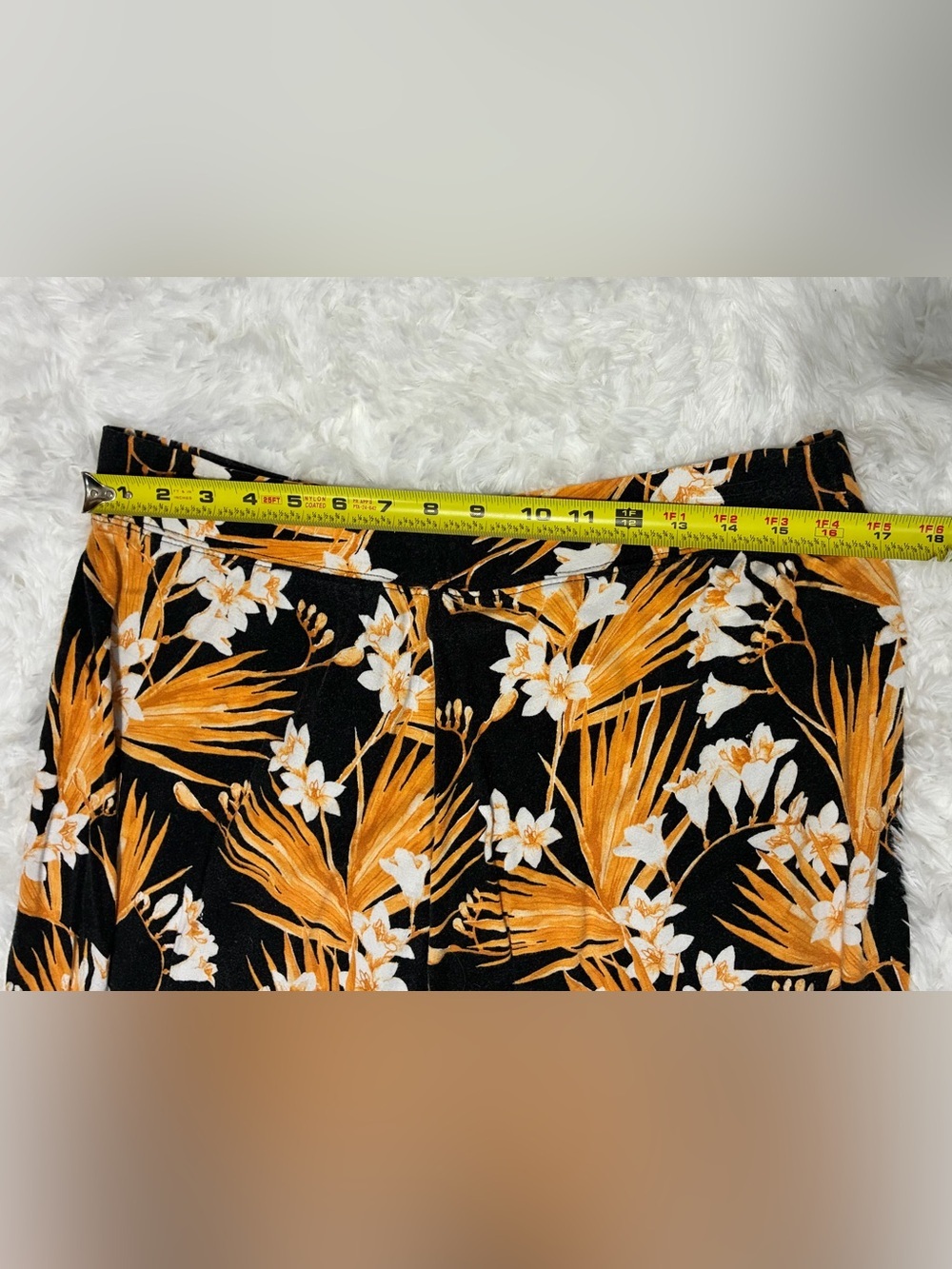 Jessica London Tropical Wide Leg Palazzo Pants / Black Yellow Floral / Boho Chic - Picture 8 of 9